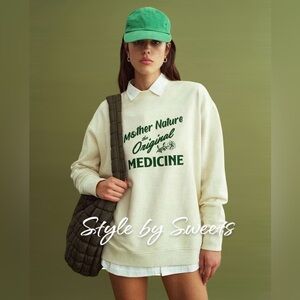 MATE The Label Mother Nature Organic Fleece Graphic Oversized Sweatshirt XL/XXL